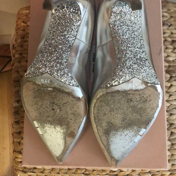 MIU MIU Calzature Donna silver pumps with glitter - Picture 3 of 5